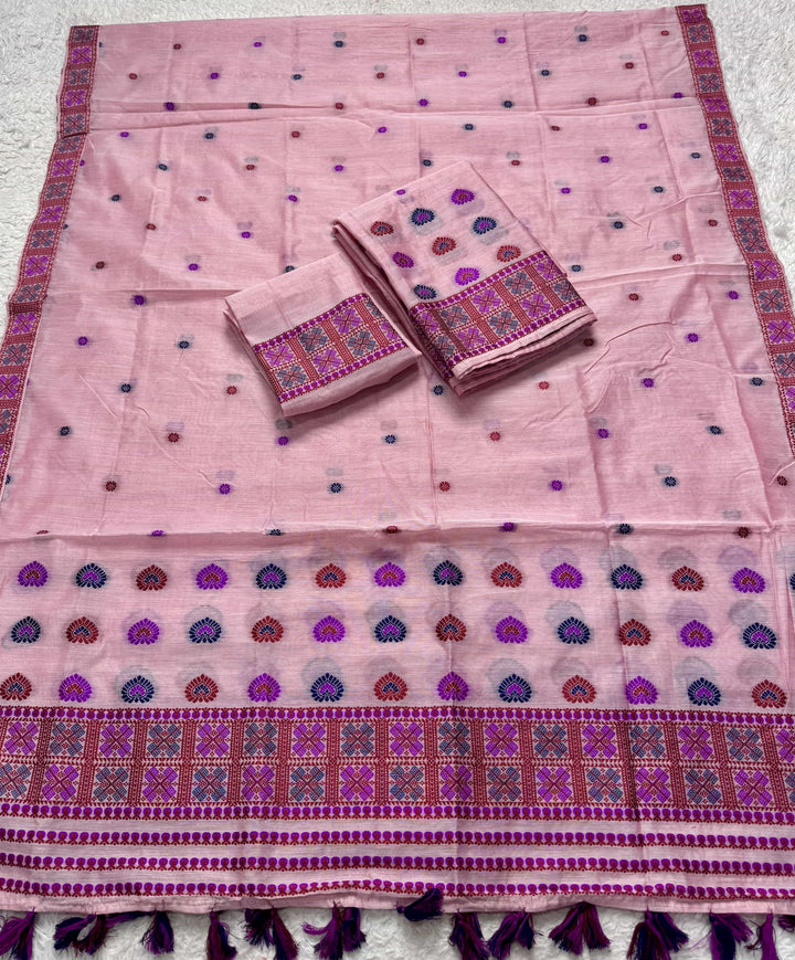 Ready-To-Wear Multi-Dhaga Work AC Cotton* Mekhela Sador