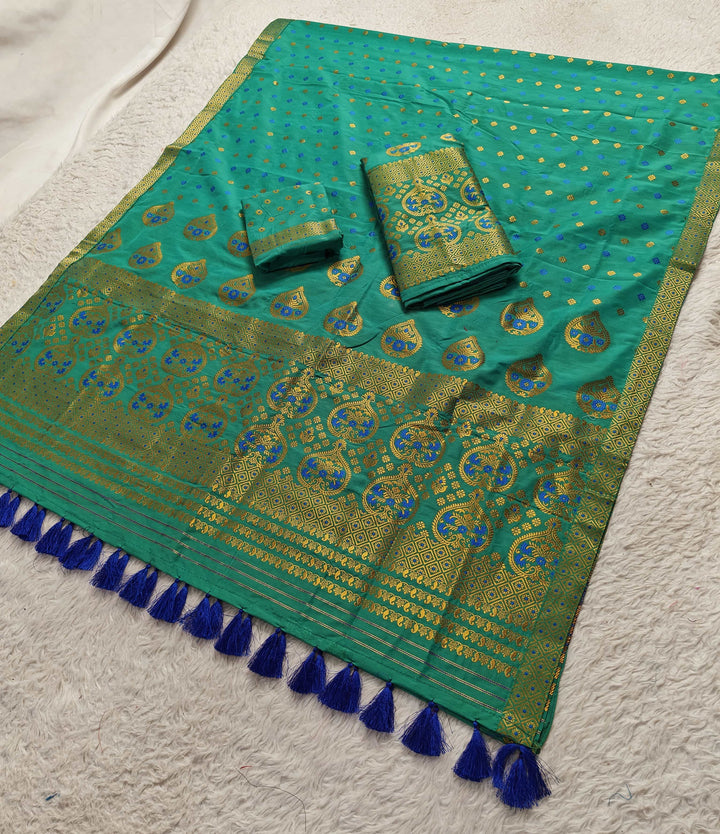 Ready-To-Wear Gold Jari Super Cotton* Mekhela Sador