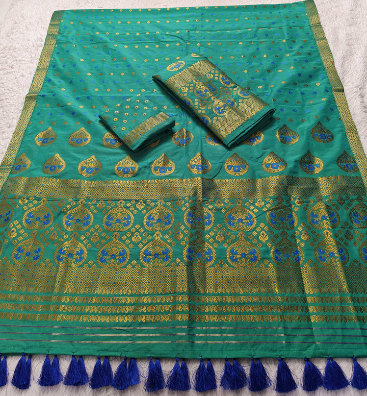 Ready-To-Wear Gold Jari Super Cotton* Mekhela Sador