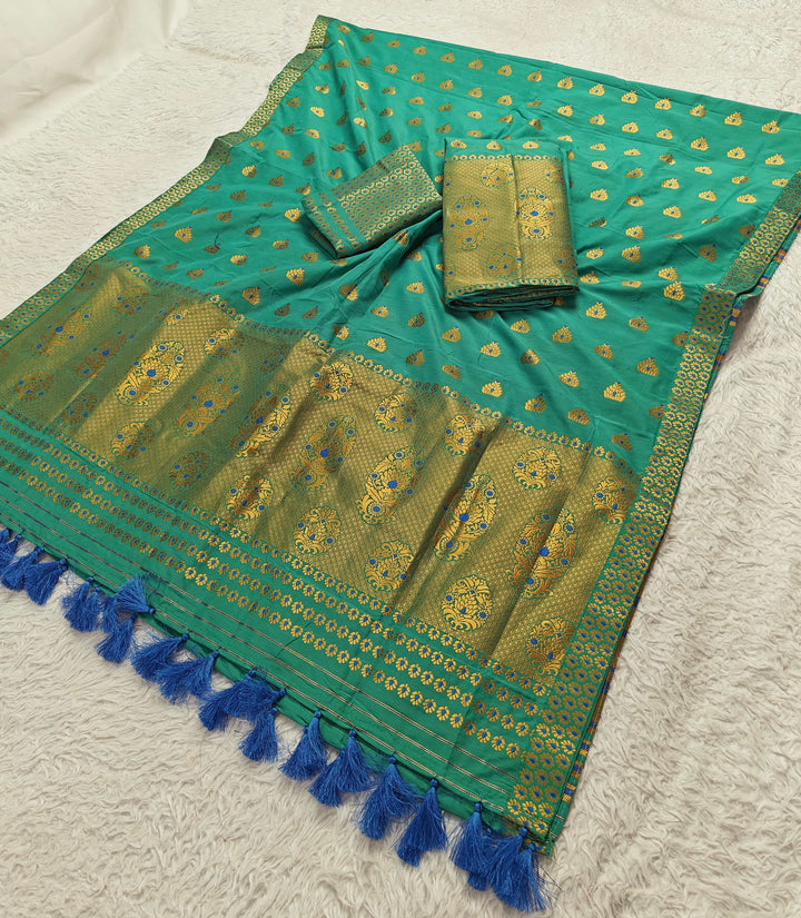 Ready-To-Wear Silver Gold Super Cotton* Mekhela Sador