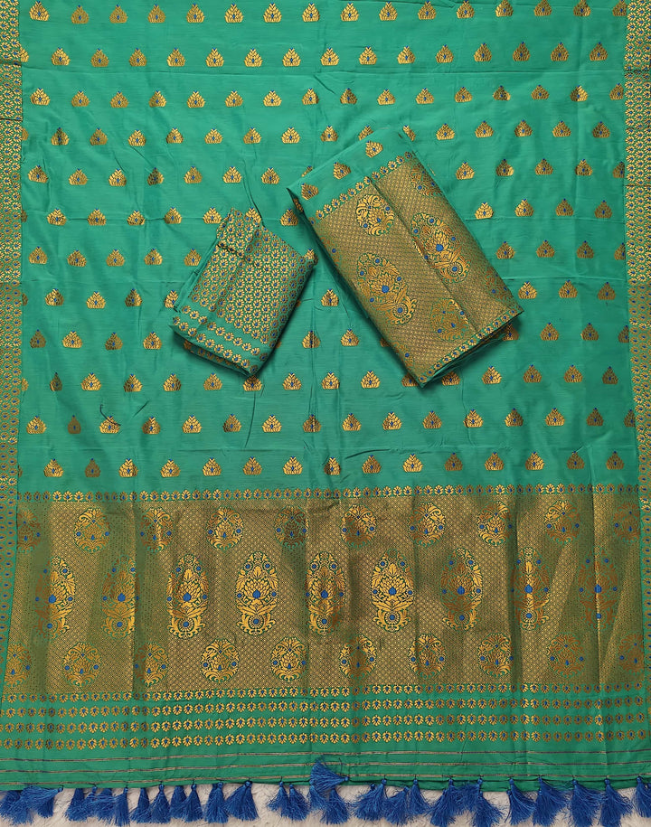 Ready-To-Wear Silver Gold Super Cotton* Mekhela Sador