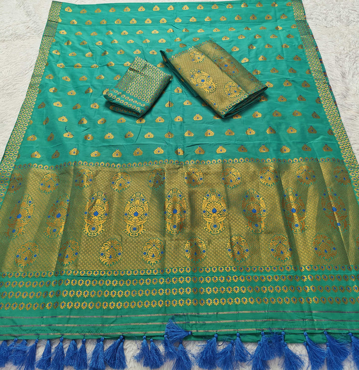 Ready-To-Wear Silver Gold Super Cotton* Mekhela Sador