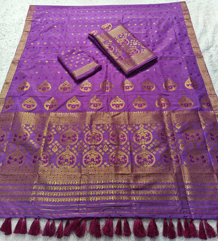 Ready-To-Wear Gold Jari Super Cotton* Mekhela Sador