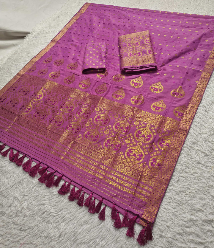 Ready-To-Wear Gold Jari Super Cotton* Mekhela Sador
