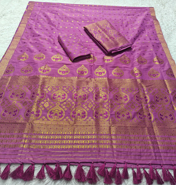 Ready-To-Wear Gold Jari Super Cotton* Mekhela Sador
