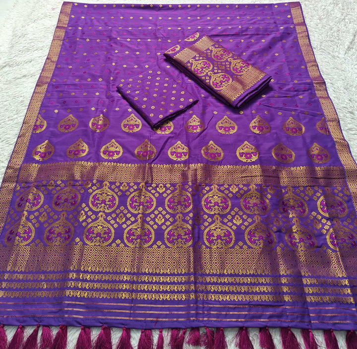 Ready-To-Wear Gold Jari Super Cotton* Mekhela Sador