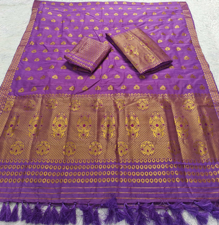 Ready-To-Wear Silver Gold Super Cotton* Mekhela Sador