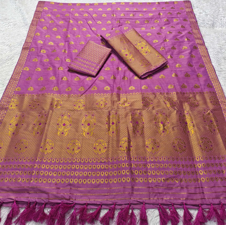 Ready-To-Wear Silver Gold Super Cotton* Mekhela Sador
