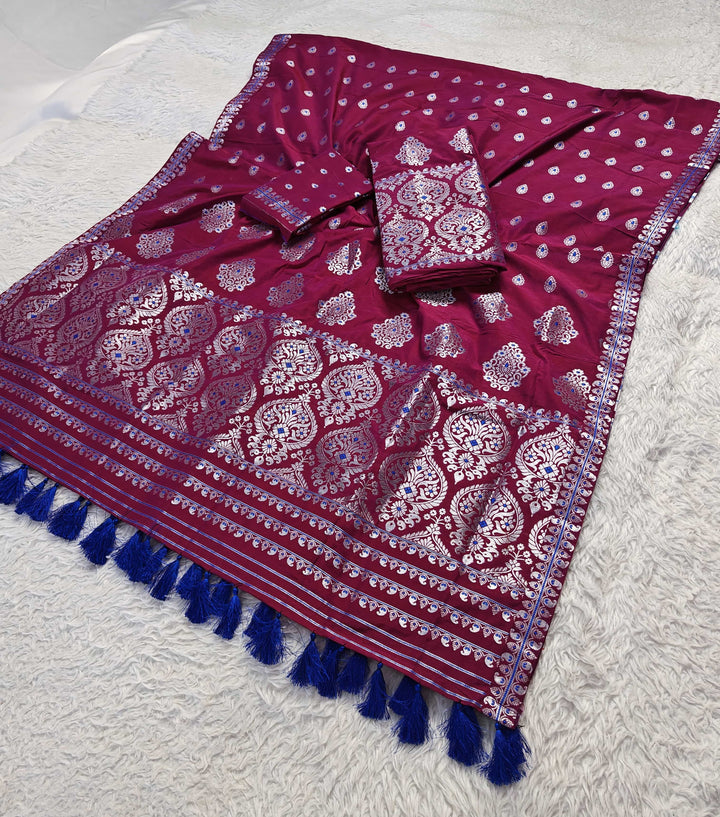 Ready-To-Wear Silver Jari Super Cotton* Mekhela Sador