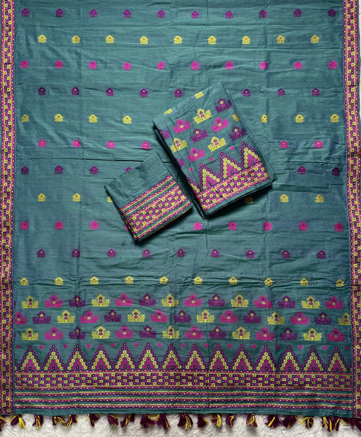 Ready-To-Wear Multi-Dhaga Work Super Cotton* Mekhela Sador