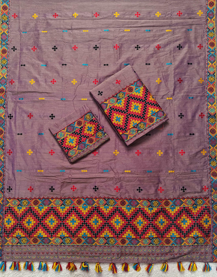 Ready-To-Wear Multi-Dhaga Work Super Cotton* Mekhela Sador