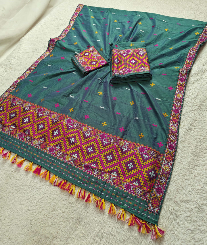 Ready-To-Wear Multi-Dhaga Work Super Cotton* Mekhela Sador