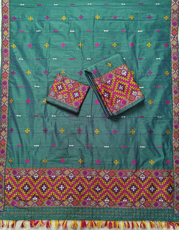 Ready-To-Wear Multi-Dhaga Work Super Cotton* Mekhela Sador