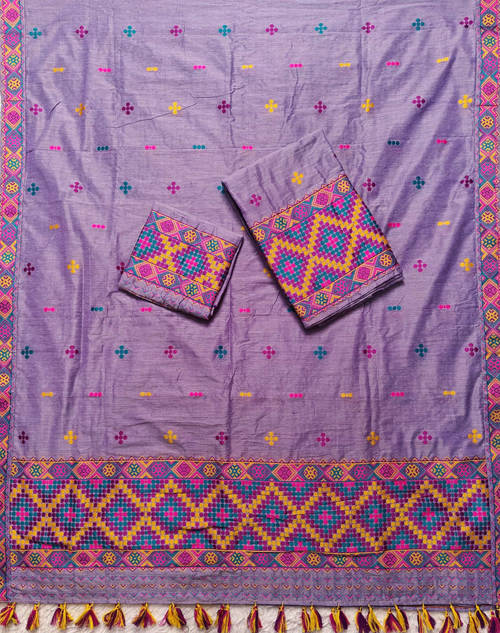 Ready-To-Wear Multi-Dhaga Work Super Cotton* Mekhela Sador