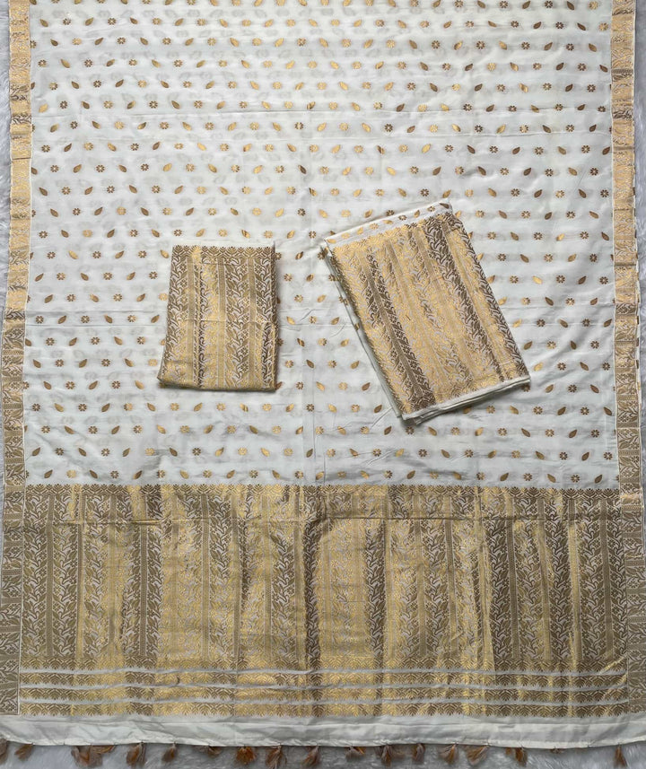 Ready-To-Wear Gold Guna Super Cotton* Mekhela Sador