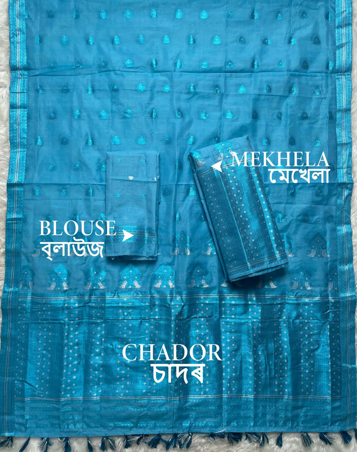 Weaving Colouring Jari AC Cotton* Mekhela Sador