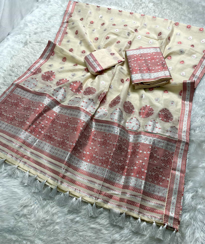 Weaving Colouring Jari AC Cotton* Mekhela Sador