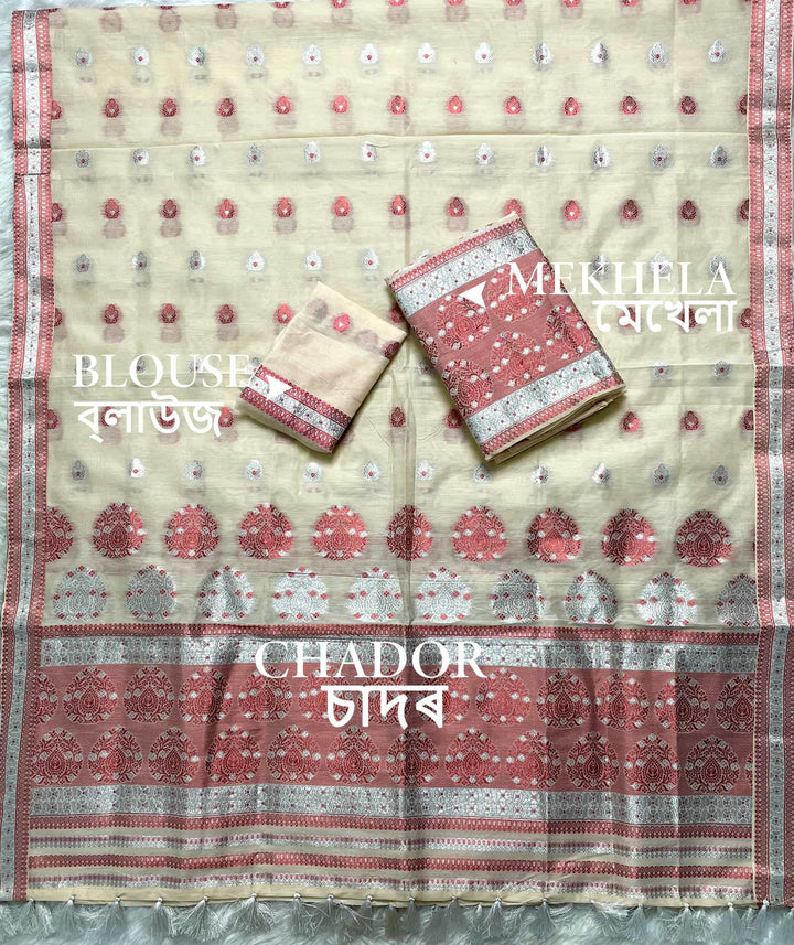 Weaving Colouring Jari AC Cotton* Mekhela Sador
