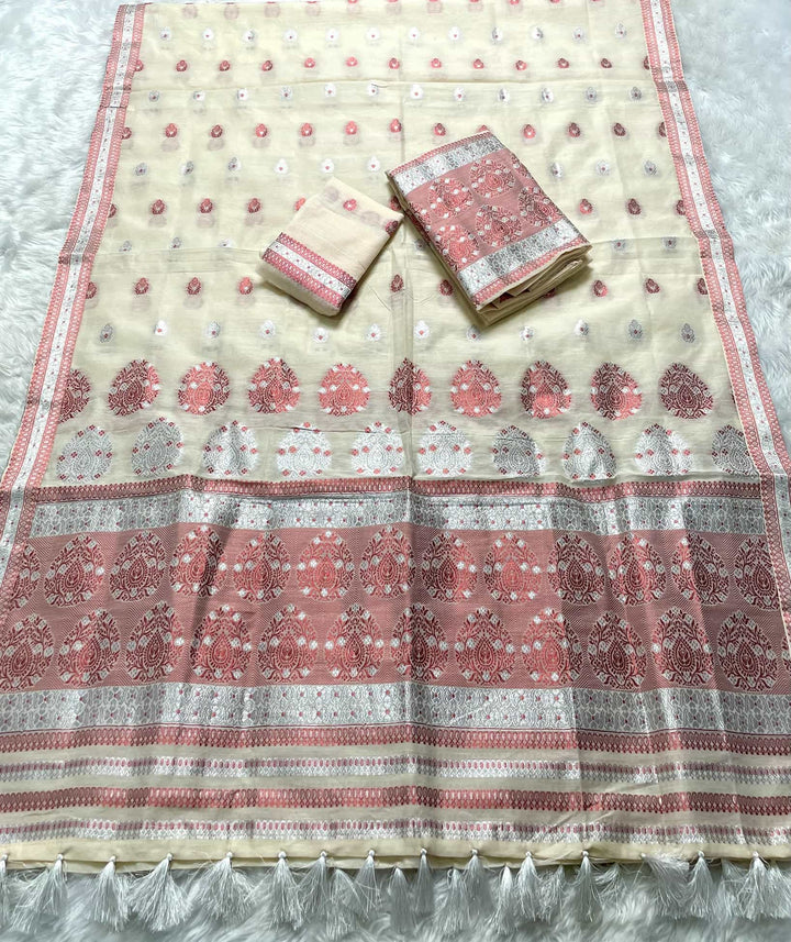 Weaving Colouring Jari AC Cotton* Mekhela Sador
