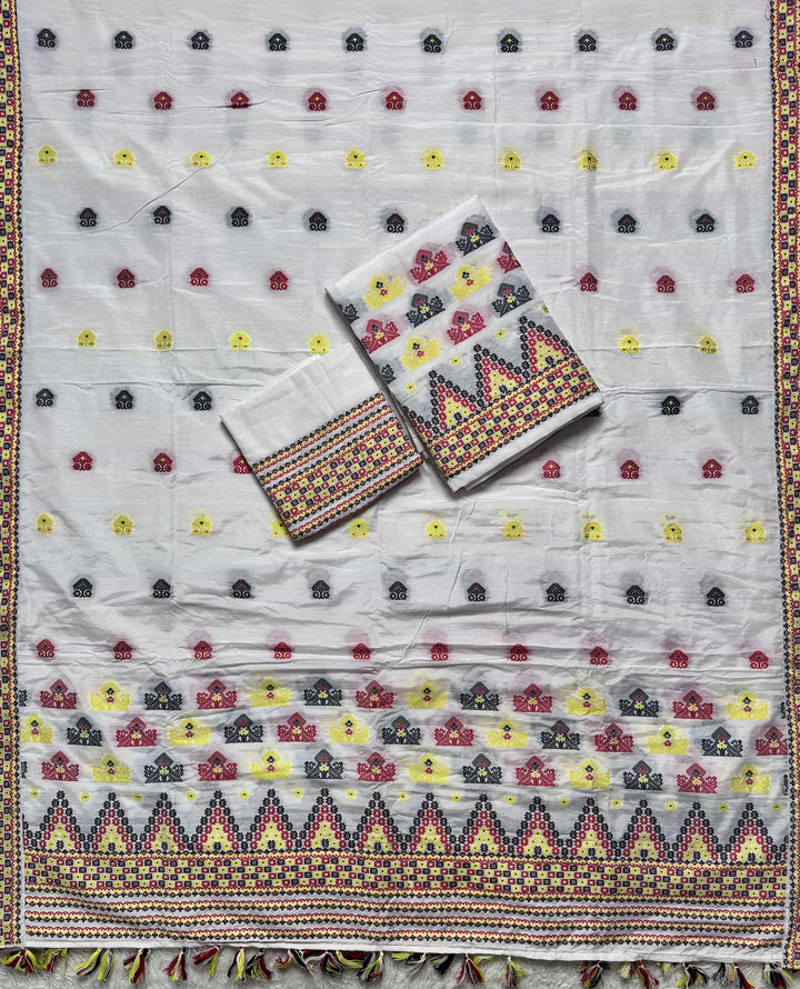 Ready-To-Wear Multi-Dhaga Work Super Cotton* Mekhela Sador