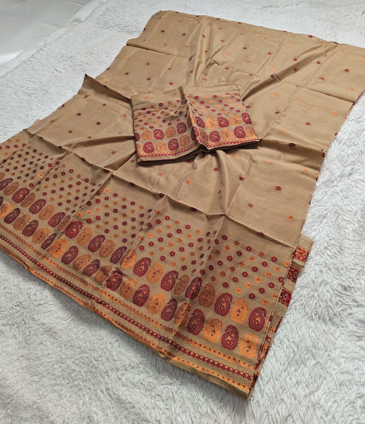 Jari & Dhaga Weaving Work Premium Cotton* Mekhela Sador