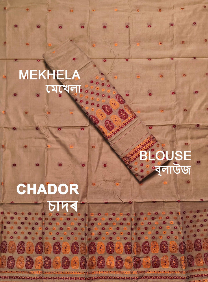 Jari & Dhaga Weaving Work Premium Cotton* Mekhela Sador