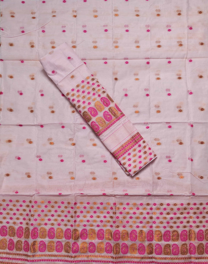 Jari & Dhaga Weaving Work Premium Cotton* Mekhela Sador