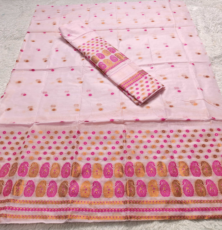 Jari & Dhaga Weaving Work Premium Cotton* Mekhela Sador