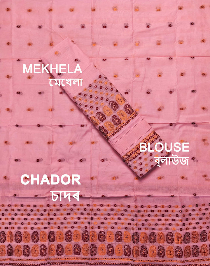 Jari & Dhaga Weaving Work Premium Cotton* Mekhela Sador