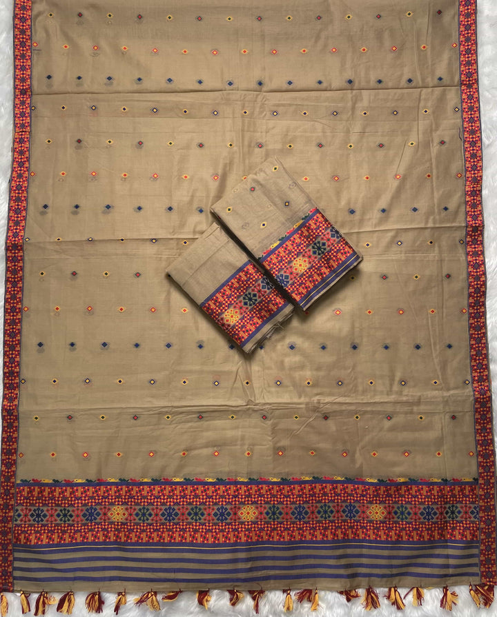 Ready-To-Wear Multi-Dhaga Work AC Cotton* Mekhela Sador