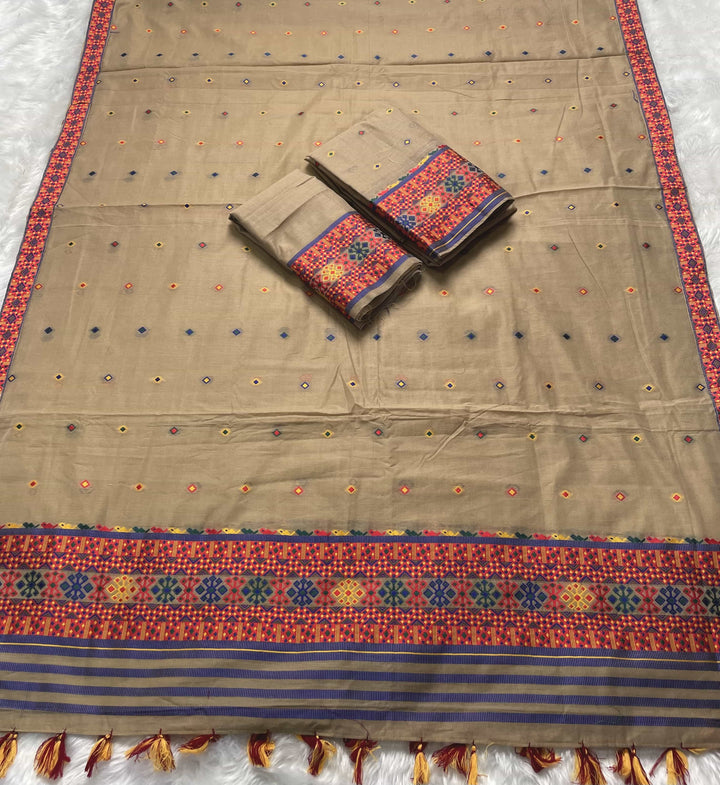Ready-To-Wear Multi-Dhaga Work AC Cotton* Mekhela Sador