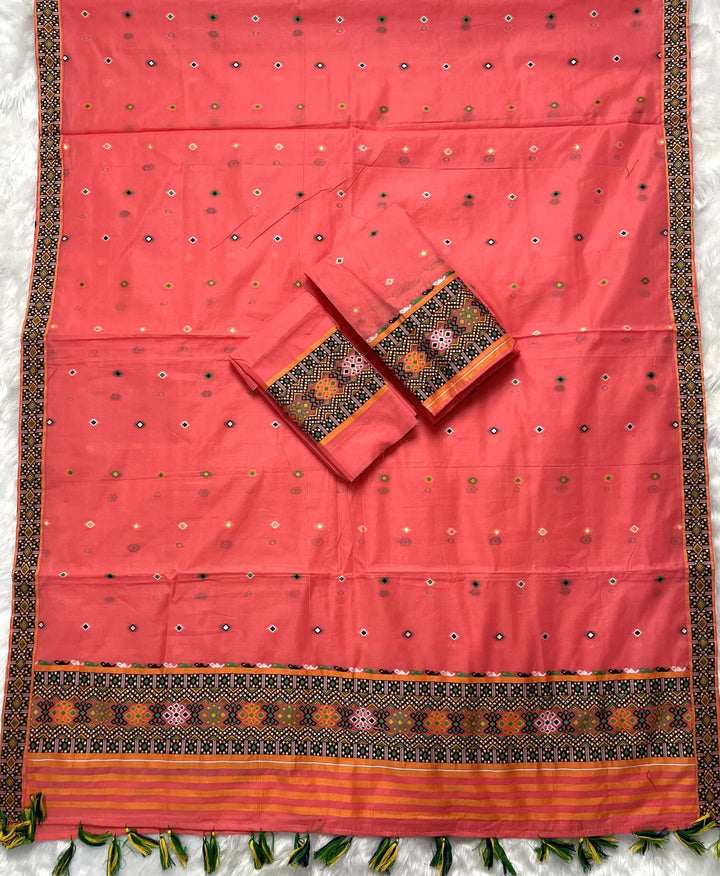 Ready-To-Wear Multi-Dhaga Work AC Cotton* Mekhela Sador
