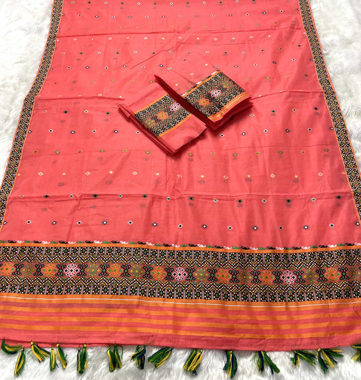 Ready-To-Wear Multi-Dhaga Work AC Cotton* Mekhela Sador