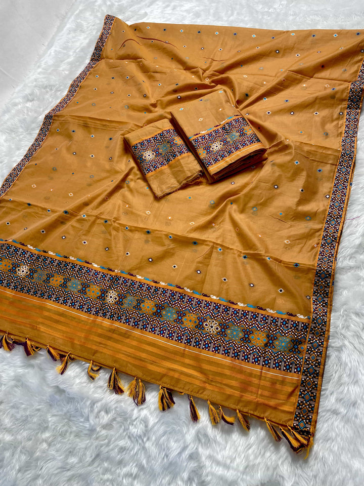 Ready-To-Wear Multi-Dhaga Work AC Cotton* Mekhela Sador