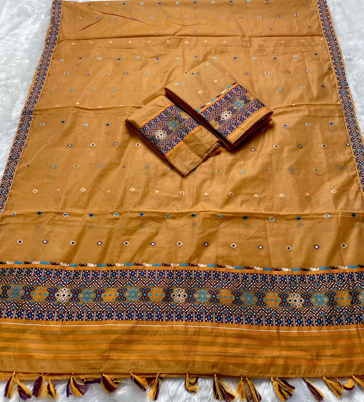 Ready-To-Wear Multi-Dhaga Work AC Cotton* Mekhela Sador