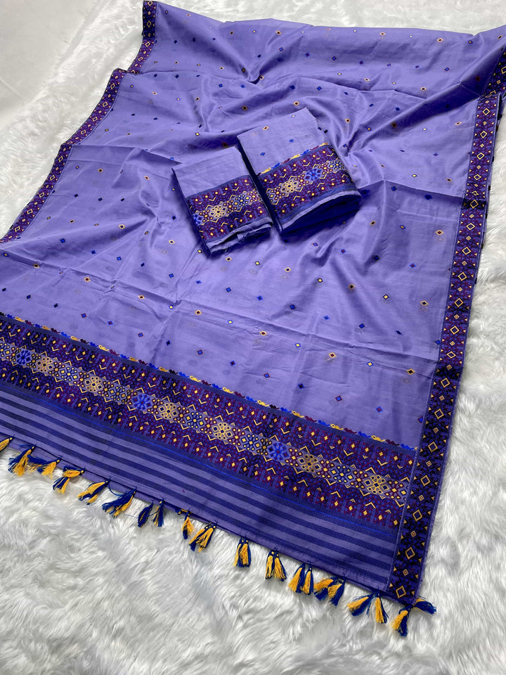 Ready-To-Wear Multi-Dhaga Work AC Cotton* Mekhela Sador