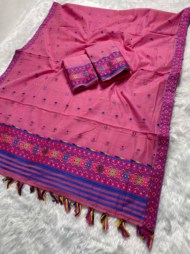 Ready-To-Wear Multi-Dhaga Work AC Cotton* Mekhela Sador