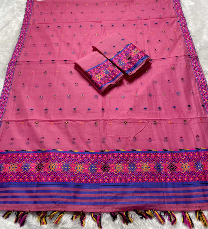 Ready-To-Wear Multi-Dhaga Work AC Cotton* Mekhela Sador