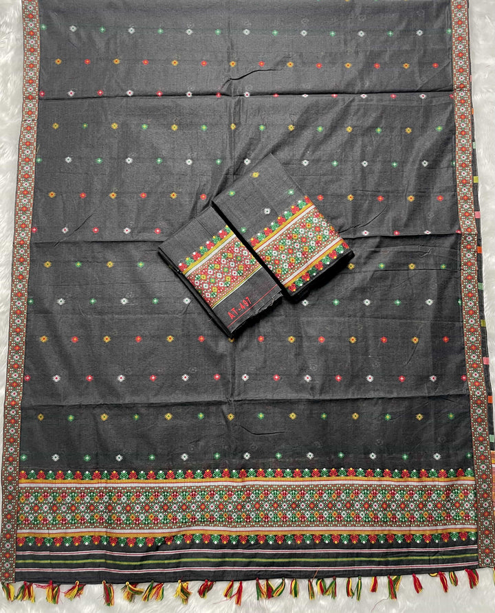 Ready-To-Wear Multi-Dhaga Work AC Cotton* Mekhela Sador