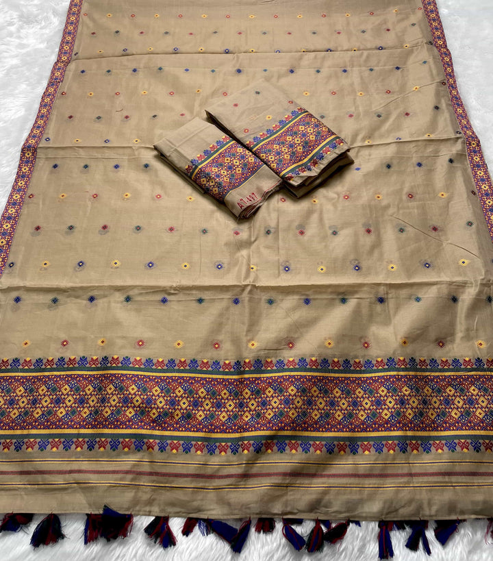 Ready-To-Wear Multi-Dhaga Work AC Cotton* Mekhela Sador