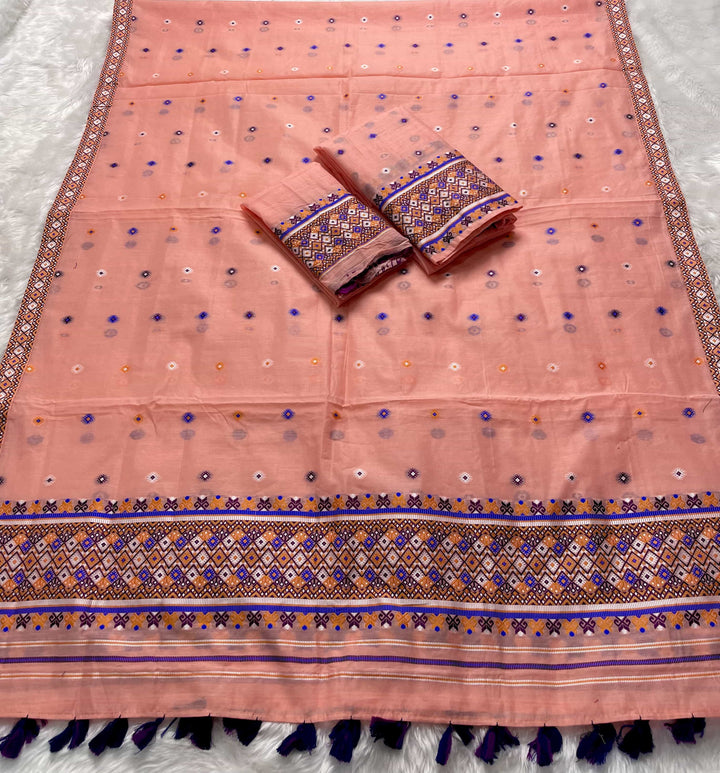 Ready-To-Wear Multi-Dhaga Work AC Cotton* Mekhela Sador