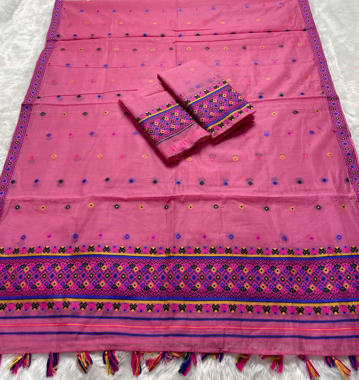 Ready-To-Wear Multi-Dhaga Work AC Cotton* Mekhela Sador
