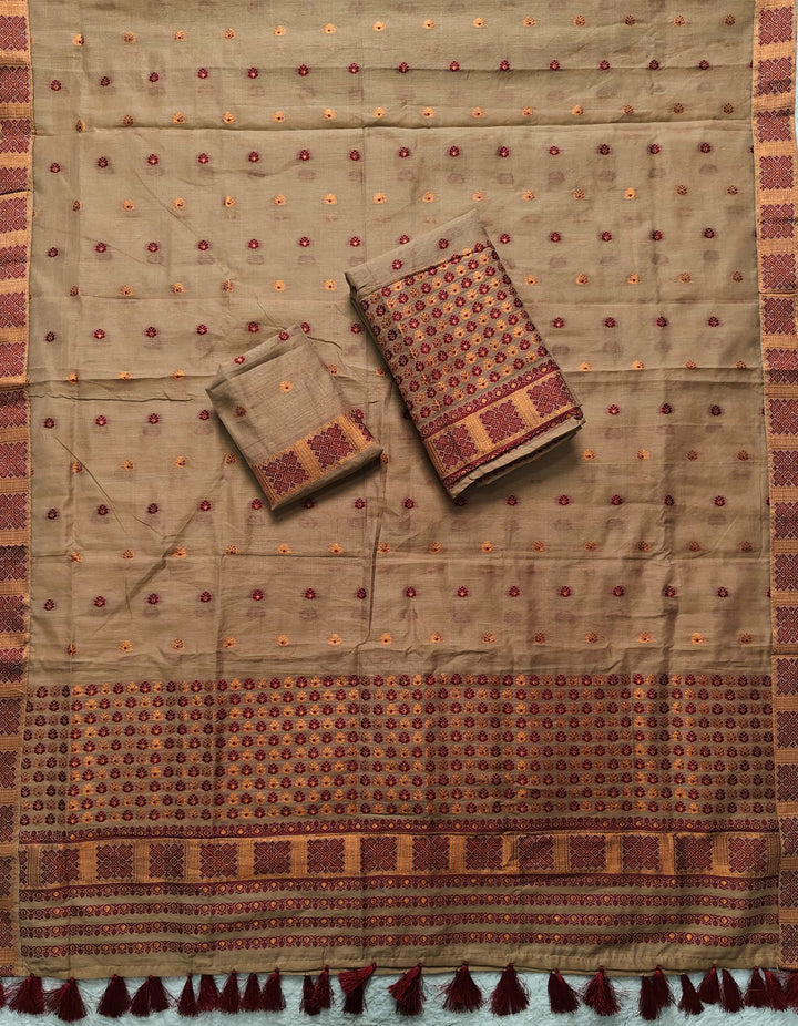 Ready-To-Wear Jari & Dhaga AC Cotton* Mekhela Sador