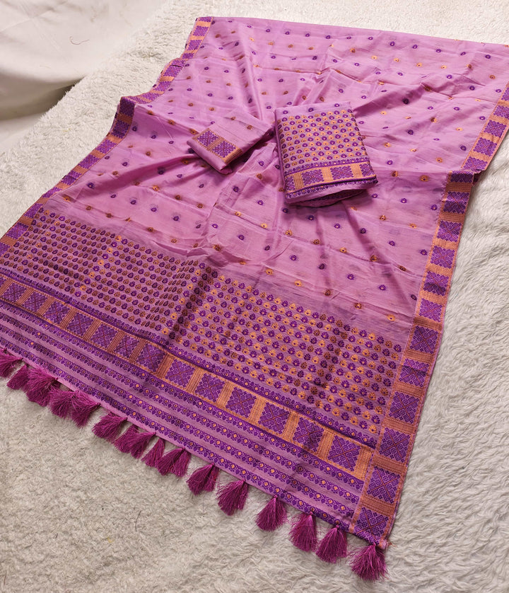 Ready-To-Wear Jari & Dhaga AC Cotton* Mekhela Sador