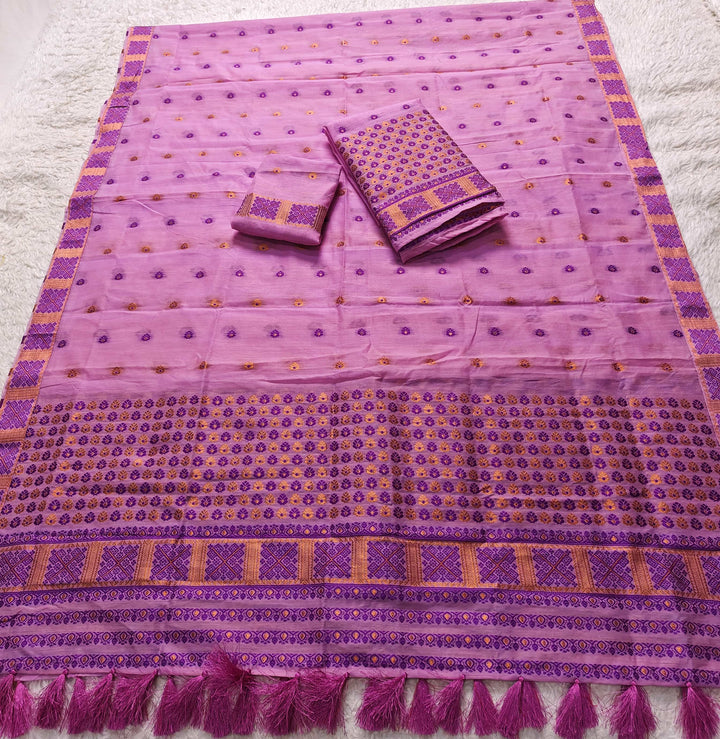 Ready-To-Wear Jari & Dhaga AC Cotton* Mekhela Sador