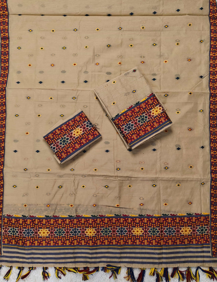 Ready-To-Wear Multi-Dhaga Work AC Cotton* Mekhela Sador