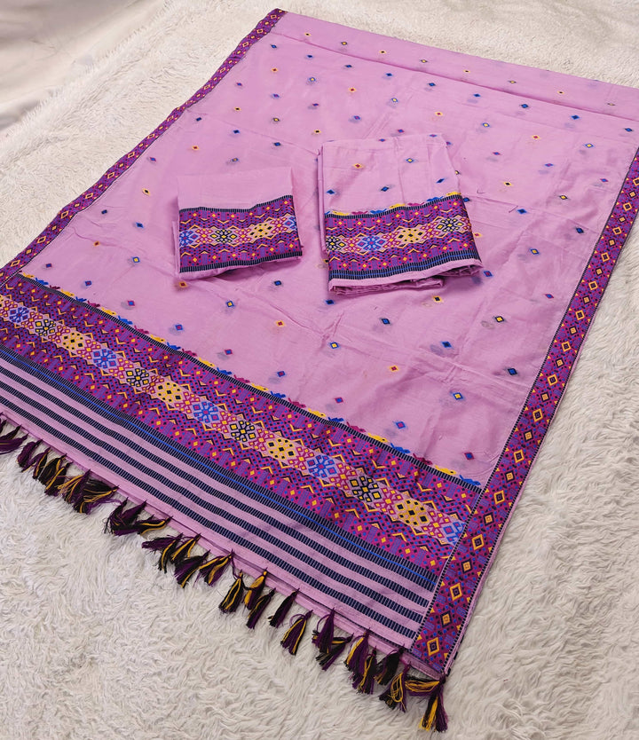 Ready-To-Wear Multi-Dhaga Work AC Cotton* Mekhela Sador
