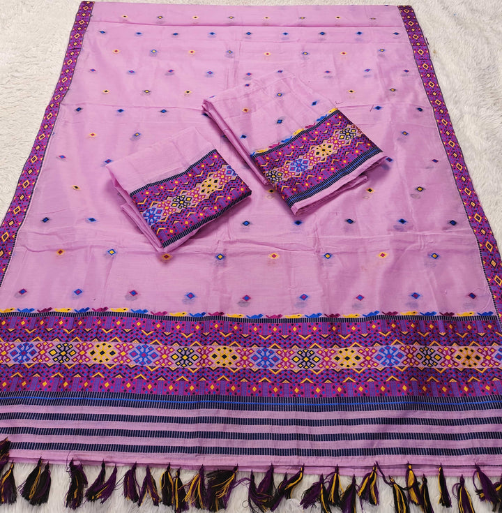 Ready-To-Wear Multi-Dhaga Work AC Cotton* Mekhela Sador