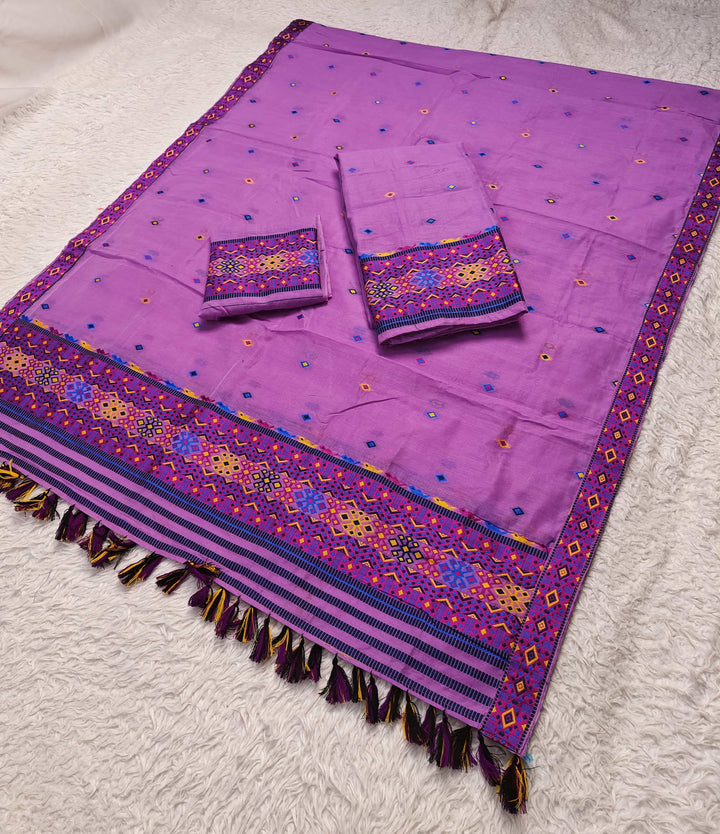 Ready-To-Wear Multi-Dhaga Work AC Cotton* Mekhela Sador