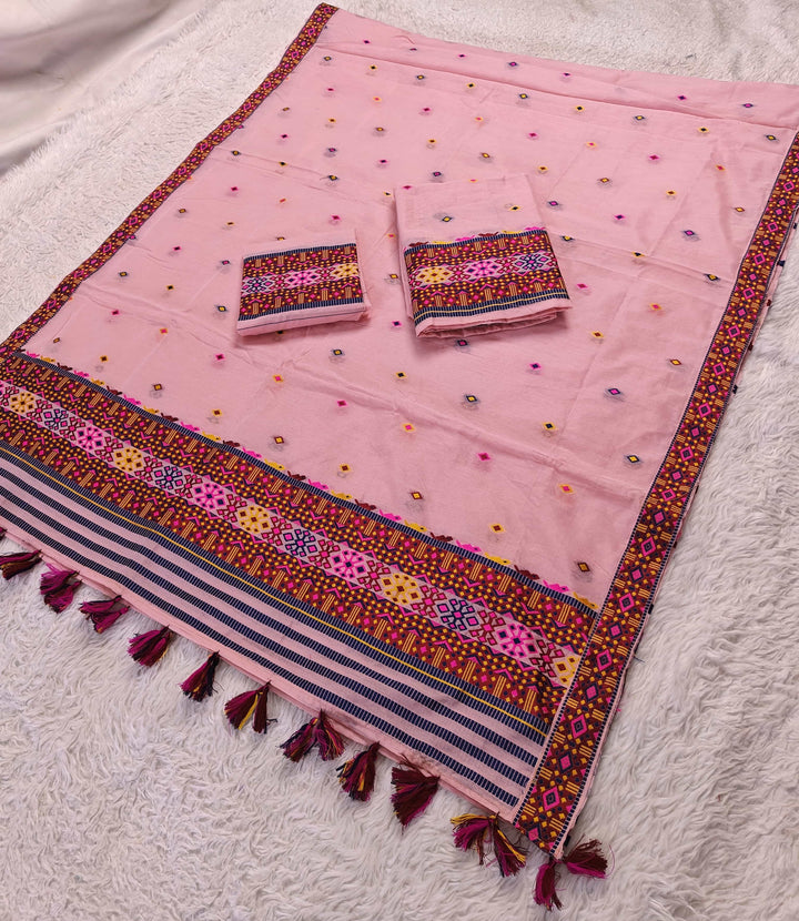 Ready-To-Wear Multi-Dhaga Work AC Cotton* Mekhela Sador